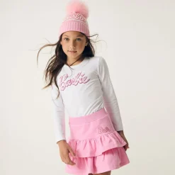 Girls White Barbie Print Top