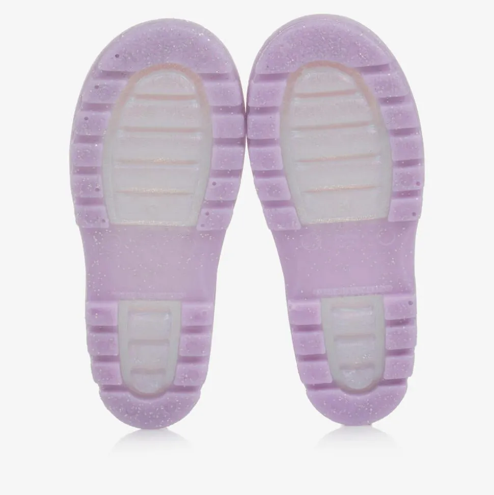 Girls White Butterfly Rain Boots