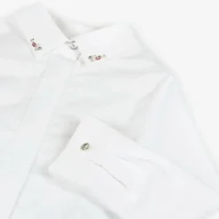 Girls White Cotton Beaded Collar Blouse