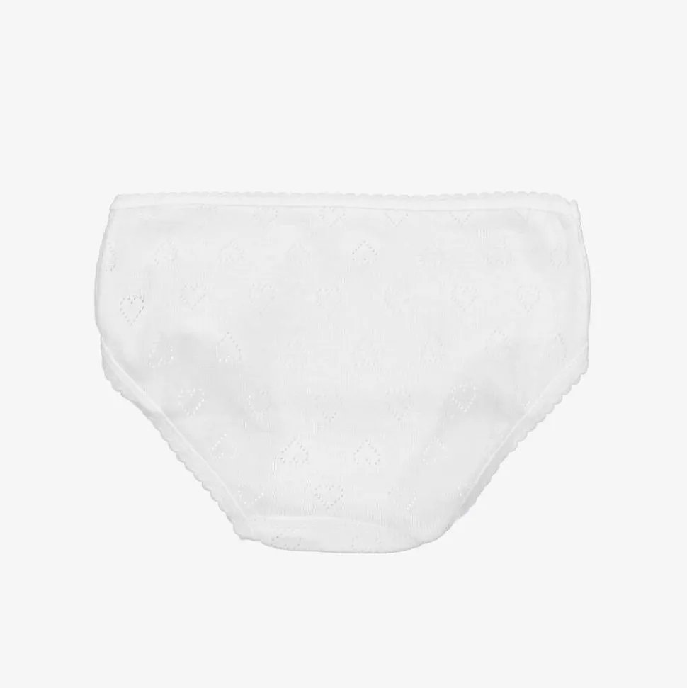 Girls White Cotton Knickers