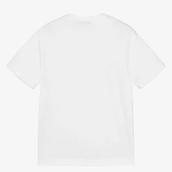 Girls White Cotton Puppy T-Shirt