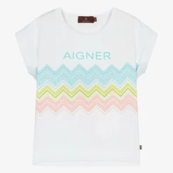 Girls White Cotton T-Shirt