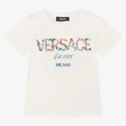 Girls White Cotton T-Shirt