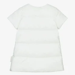 Girls White Down Padded Dress