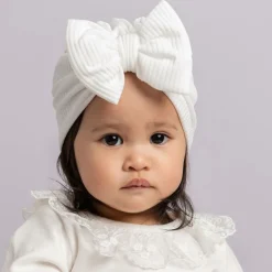 Girls White Jersey Turban