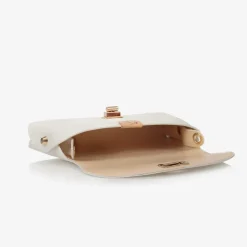 Girls White Leather Bag (18cm)