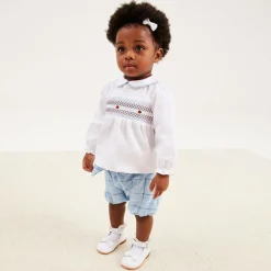 Girls White Leather Bow Shoes