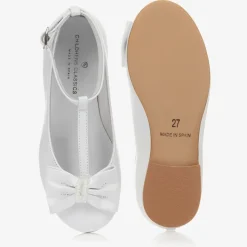 Girls White Leather Shoes