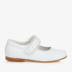 Girls White Leather Shoes