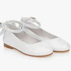 Girls White Leather Shoes