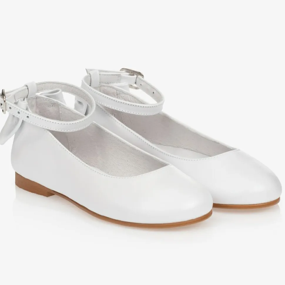Girls White Leather Shoes