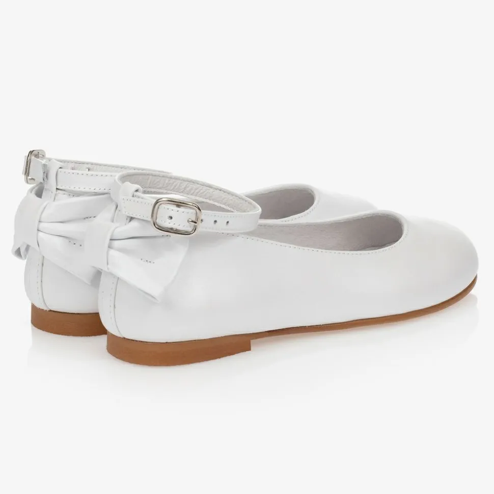 Girls White Leather Shoes