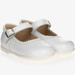 Girls White Leather Shoes