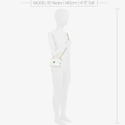 Girls White Patent Leather Bag (12cm)