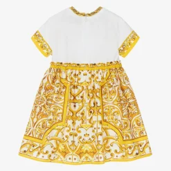 Girls Yellow Majolica Cotton Dress