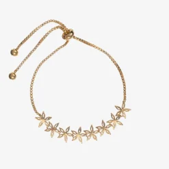 Gold Flower Diamanté Bracelet
