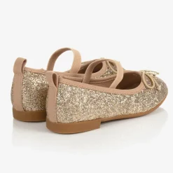 Gold Glitter Ballerina Shoes