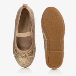 Gold Glitter Ballerina Shoes
