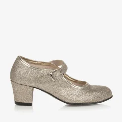 Gold Glitter Heeled Shoes