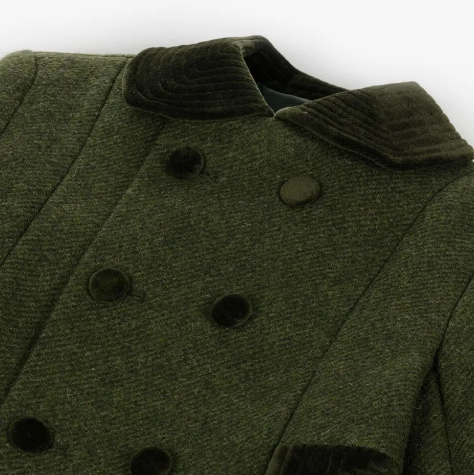 Green Collared Wool Coat