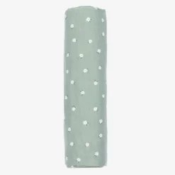 Green Cotton Floral Swaddle (114cm)
