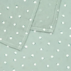 Green Cotton Floral Swaddle (114cm)