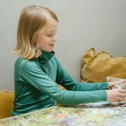 Green Merino Wool Roll Neck Top