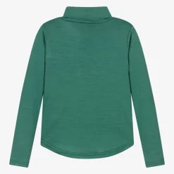 Green Merino Wool Roll Neck Top