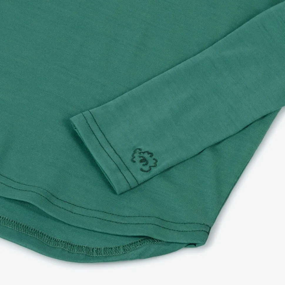 Green Merino Wool Roll Neck Top