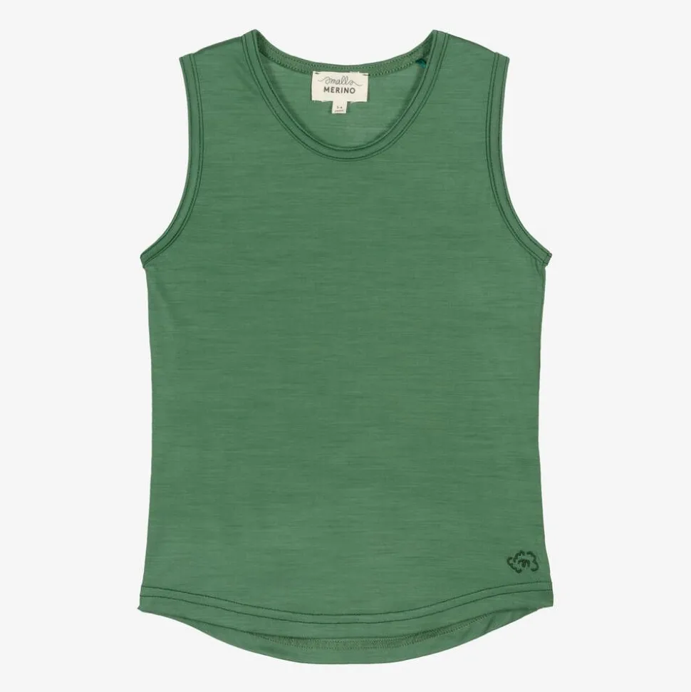 Green Merino Wool Vest Top