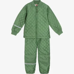 Green Quilted Jacket & Trouser Set