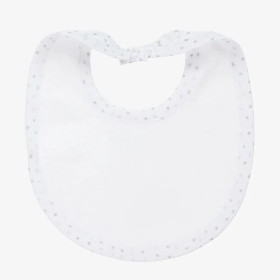 Grey & White Pima Cotton Baby Sheep Bib