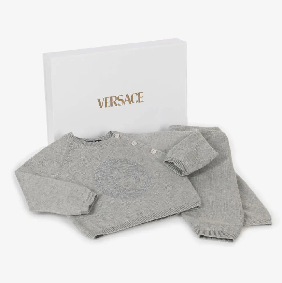 Grey Cotton & Cashmere Baby Trouser Gift Set