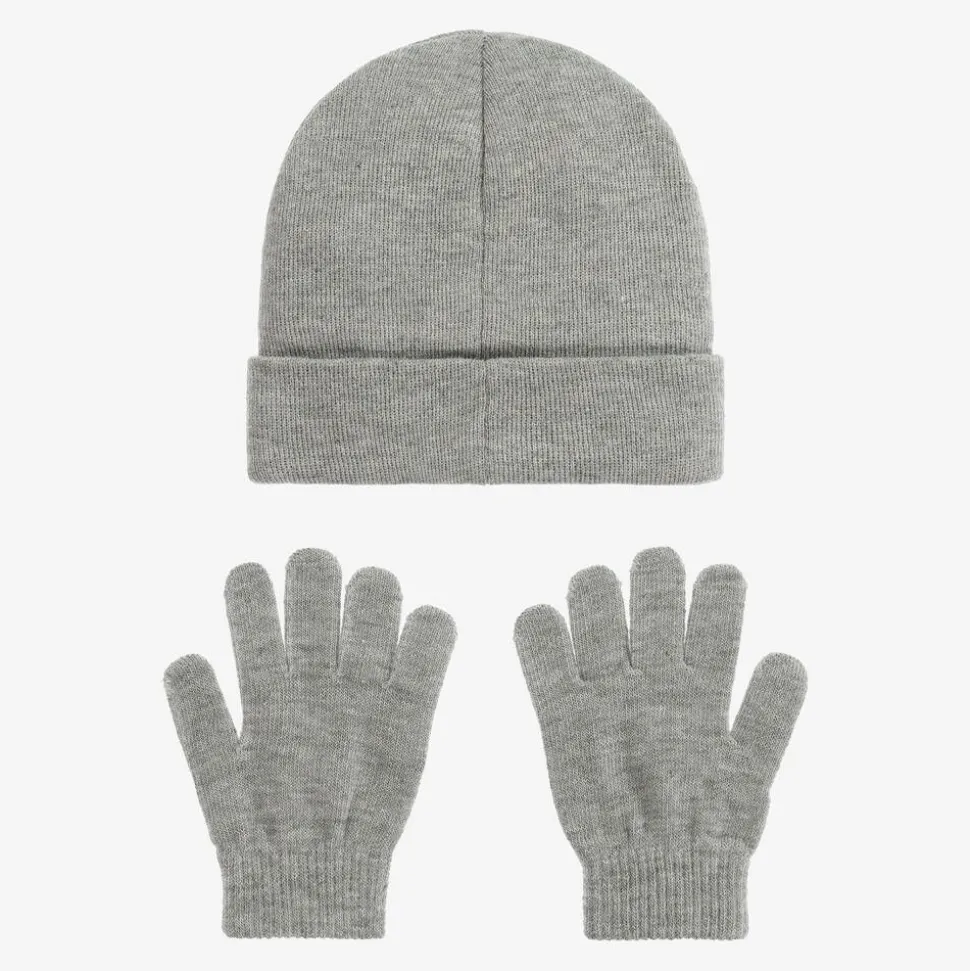 Grey Hat & Gloves Set