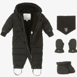 Grey Hooded Baby Snowsuit