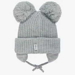 Grey Minnie Double Pom-Pom Hat