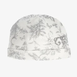 Grey Toile De Jouy Cotton Hat