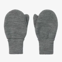 Grey Twiddle Knitted Baby Mittens