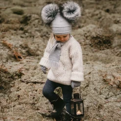 Grey Twiddle Knitted Baby Mittens