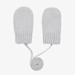 Grey Wool & Cashmere Baby Mittens