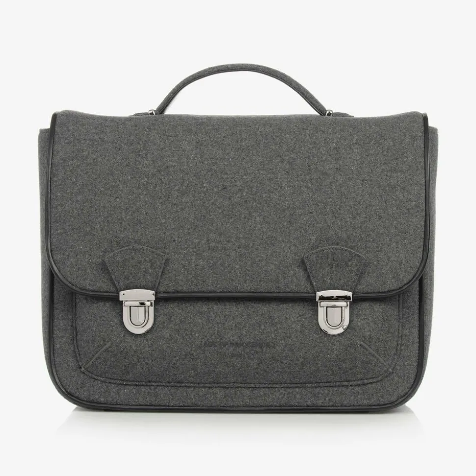 Grey Wool Satchel Backpack (34cm)