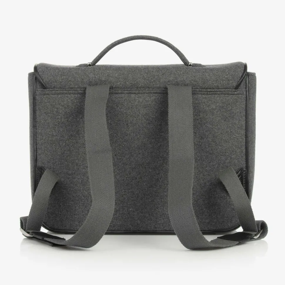 Grey Wool Satchel Backpack (34cm)