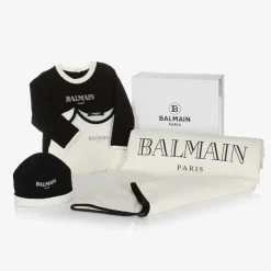 Ivory & Black Cotton Babysuit Gift Set