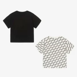 Ivory & Black Cotton T-Shirts (2 Pack)