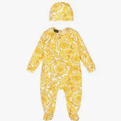 Ivory & Gold Barocco Babysuit Set