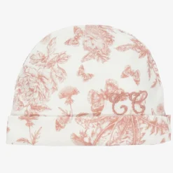 Ivory & Pink Cotton Hat