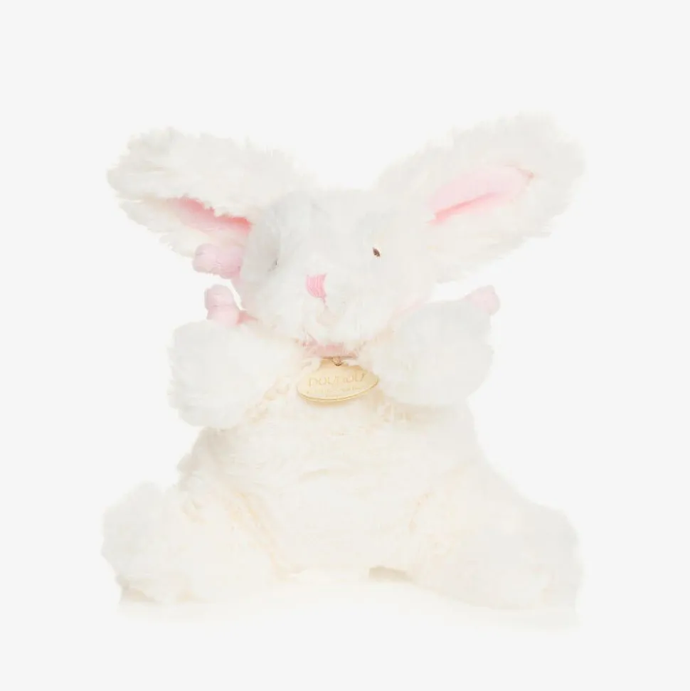 Ivory & Pink Plush Bunny Soft Toy (16cm)