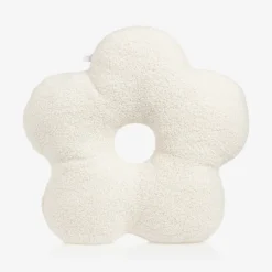 Ivory Bouclé Flower Pillow (45cm)