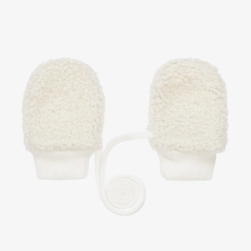 Ivory Bouclé Mittens