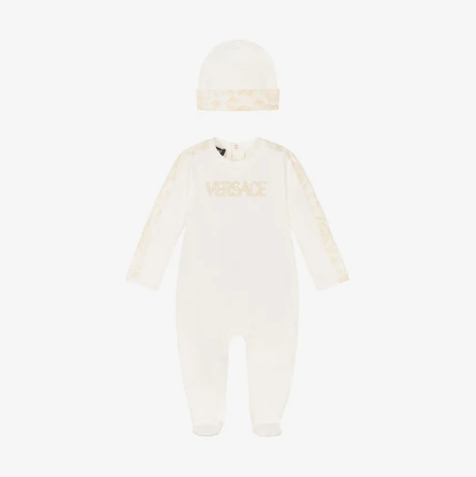 Ivory Cotton Babysuit & Hat Set